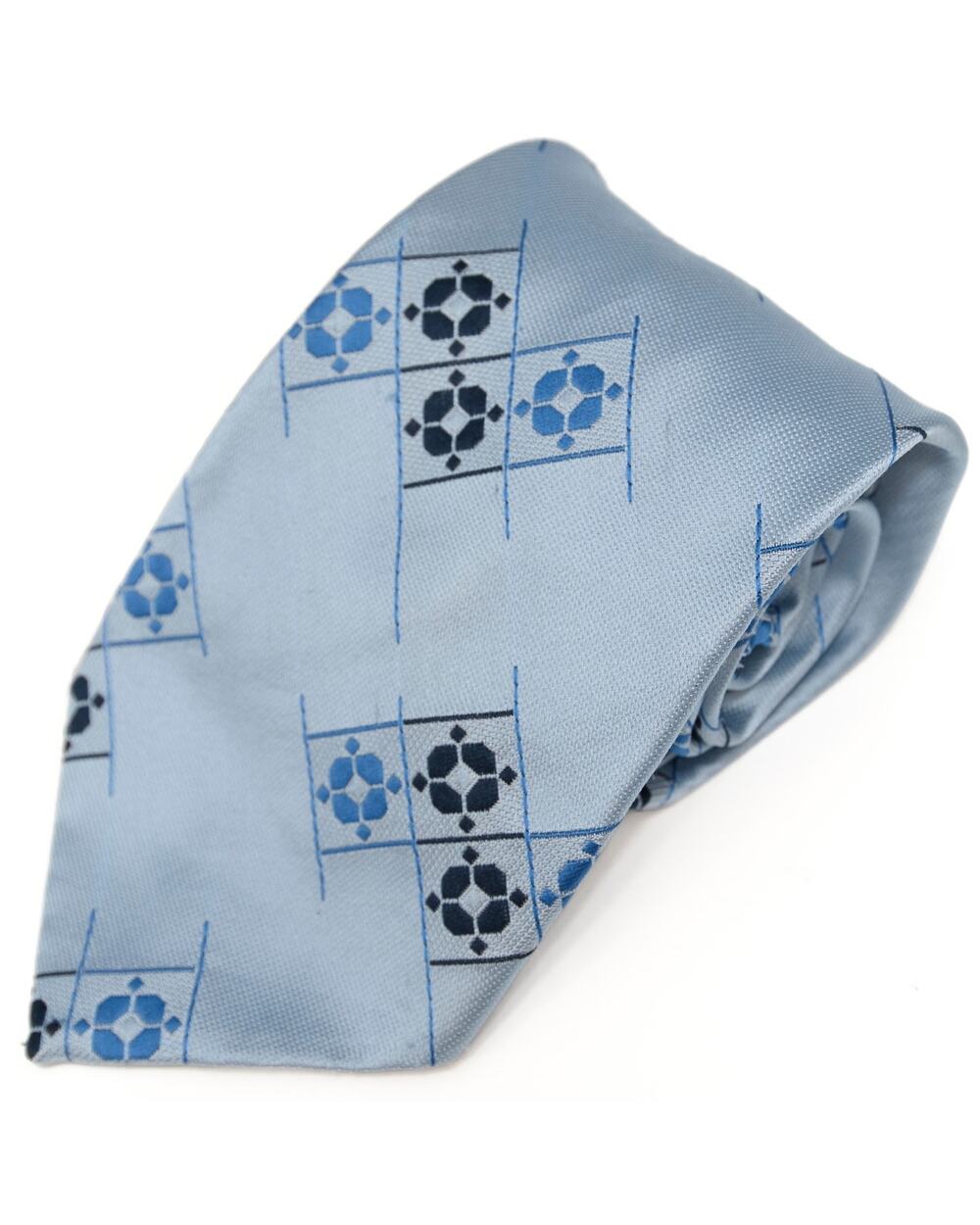Lilly Dache Vintage Retro Blue 60's 70's Polyester Necktie